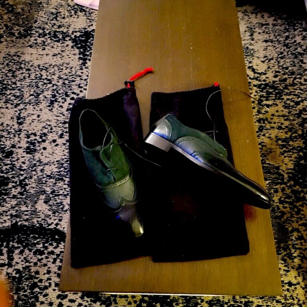 Green and black men dress shoes brand size 11